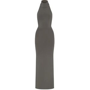 Skims Smooth Low Back Halter Dress AP-DRS-2042 Gun Metal 4X
